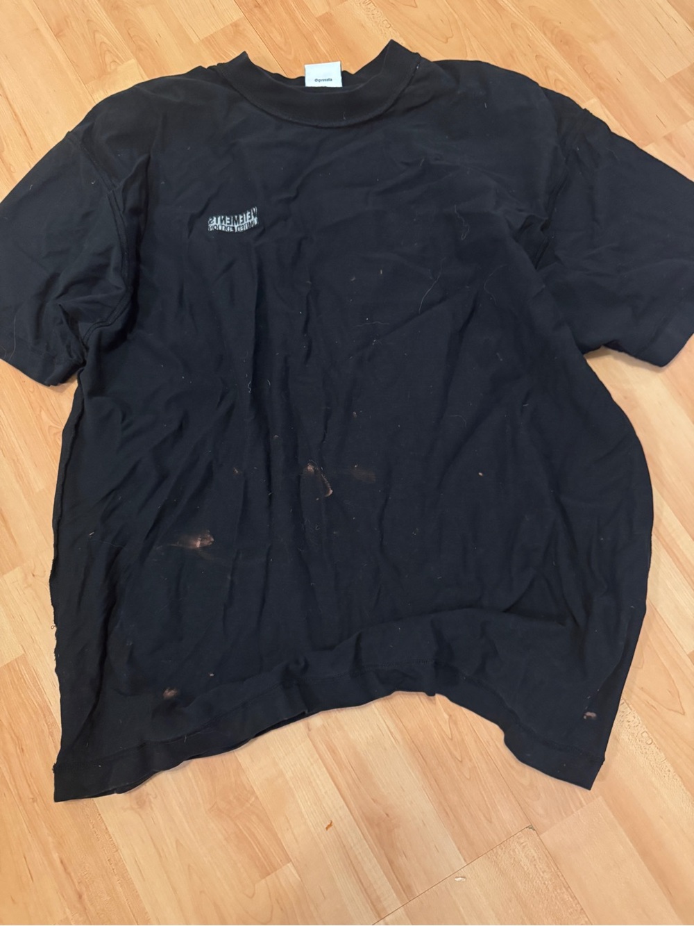 Vetements Black Short Sleeve Logo Tee